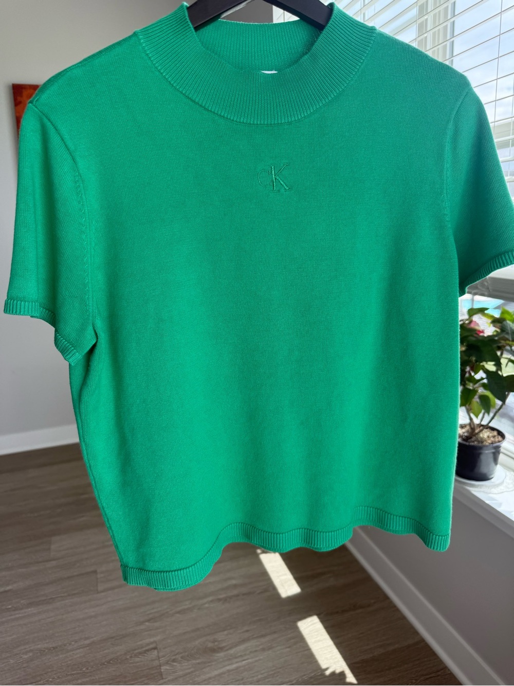 Calvin Klein Emerald Green Short-Sleeve Knit Tee